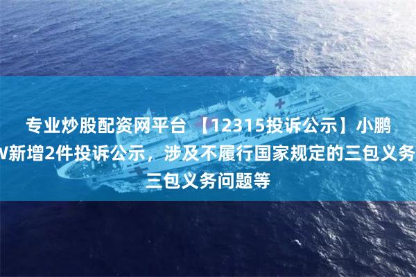 专业炒股配资网平台 【12315投诉公示】小鹏汽车-W新增2件投诉公示，涉及不履行国家规定的三包义务问题等