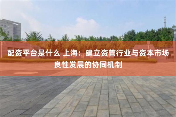 配资平台是什么 上海：建立资管行业与资本市场良性发展的协同机制