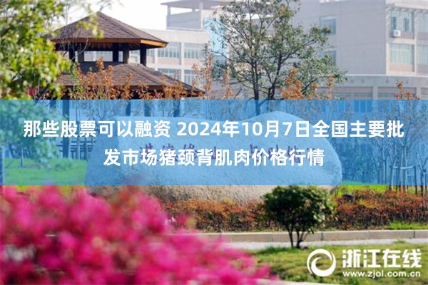 那些股票可以融资 2024年10月7日全国主要批发市场猪颈背肌肉价格行情