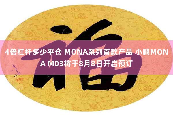 4倍杠杆多少平仓 MONA系列首款产品 小鹏MONA M03将于8月8日开启预订