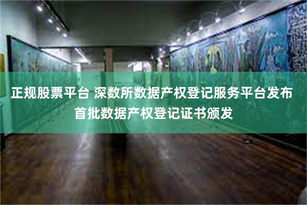 正规股票平台 深数所数据产权登记服务平台发布 首批数据产权登记证书颁发